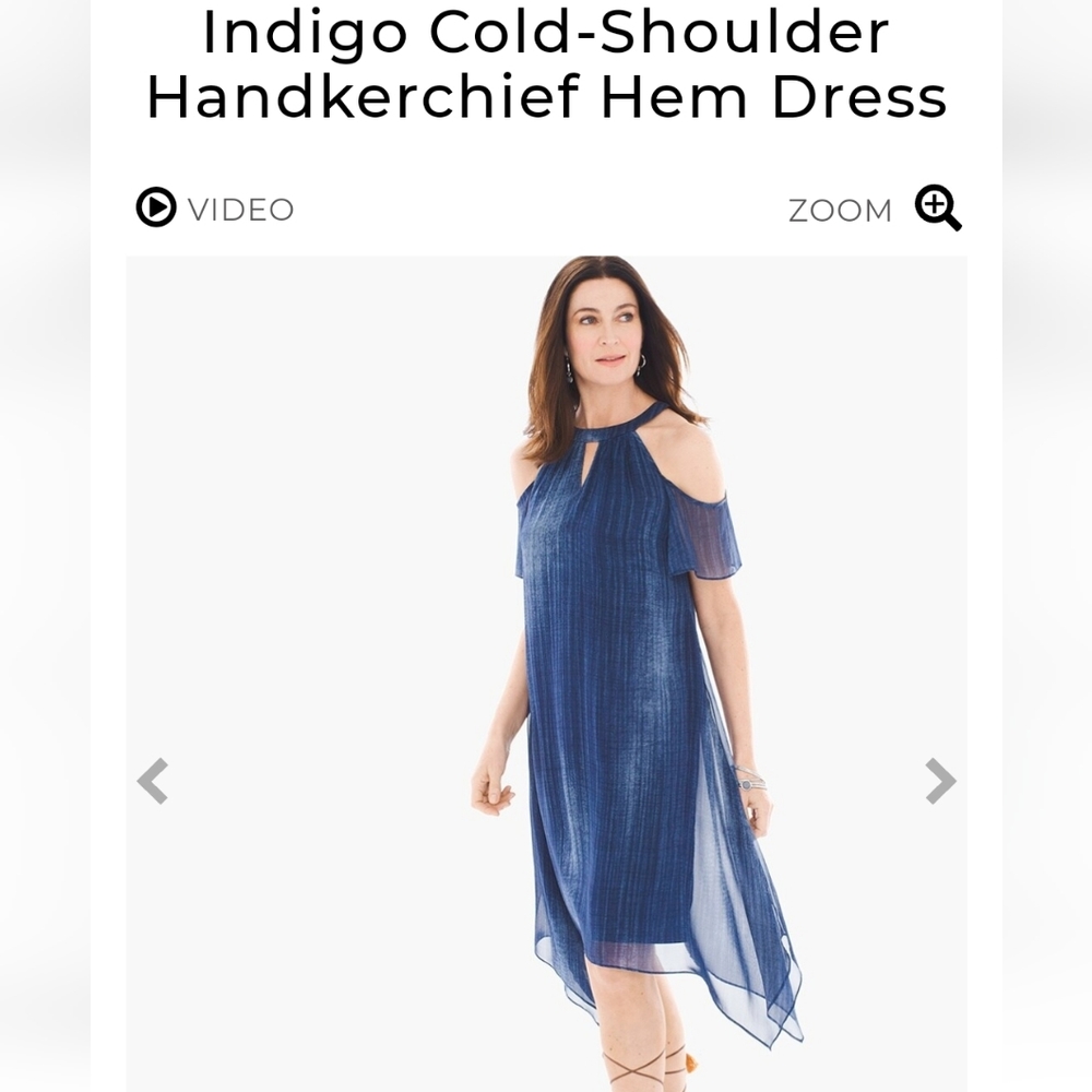 Chico's Indigo Cold Shoulder Dress L